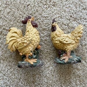 Rustic Chicken & Rooster Figurines